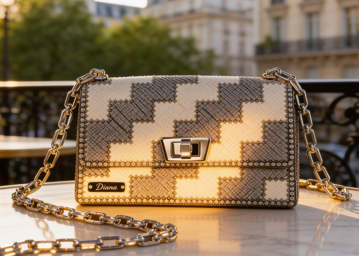 BOAZ’S ROYAL | The Silver Muse  Luxury Handcrafted Bag 0001D